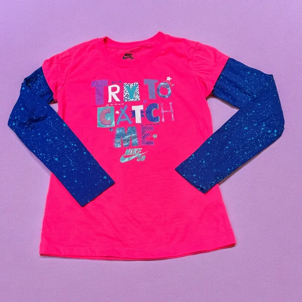 Girls NIKE SB Layered Look Long Sleeve Tee (M) - Picture 1 of 7